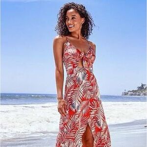 CUPSHE Palm Leaf Midi Dress